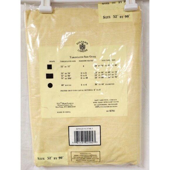 Vintage Sultan's Linens Vinyl & Flannel Backed Tablecloth 52x90 Golden Textured - Picture 2 of 9